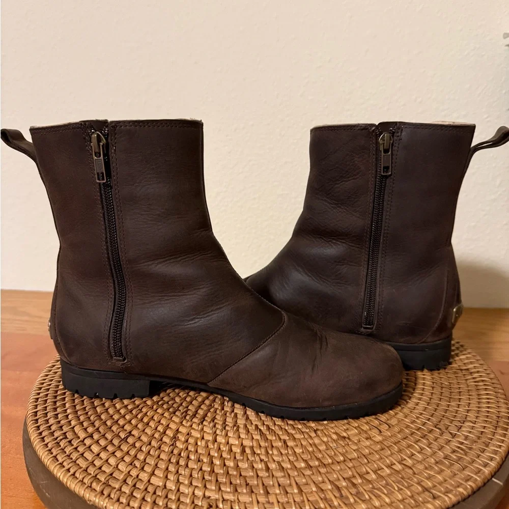 UGG Women's Brown Leather‎ Ramos Sheep skin Winter Boots